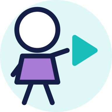 Stick-figure illustration for daily living support